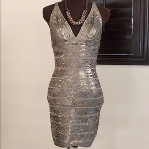 Herve Leger Sequin Glam Dress